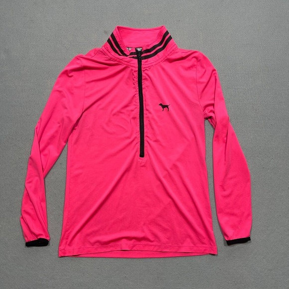 Victoria's Secret PINK Tops - Pink Victoria Secret Pullover Women Medium Quarter Zip Neon Pink Athleisure Y2K